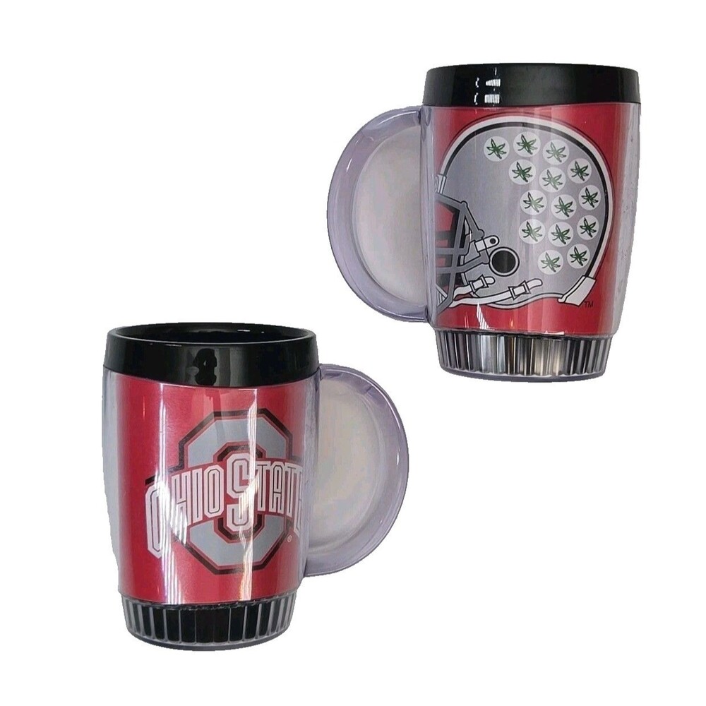 Ohio State Buckeyes Insulated Coffee Cup Mug Vision USA Made NCAA Lot of TWO Set